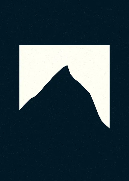 Krem Kolor Góry Skały Sylwetka Sztuka Logo Projekt Ilustracja — Wektor stockowy