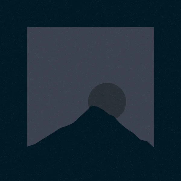 Resene Indiano Inchiostro Colore Montagne Rocce Silhouette Arte Logo Disegno — Vettoriale Stock