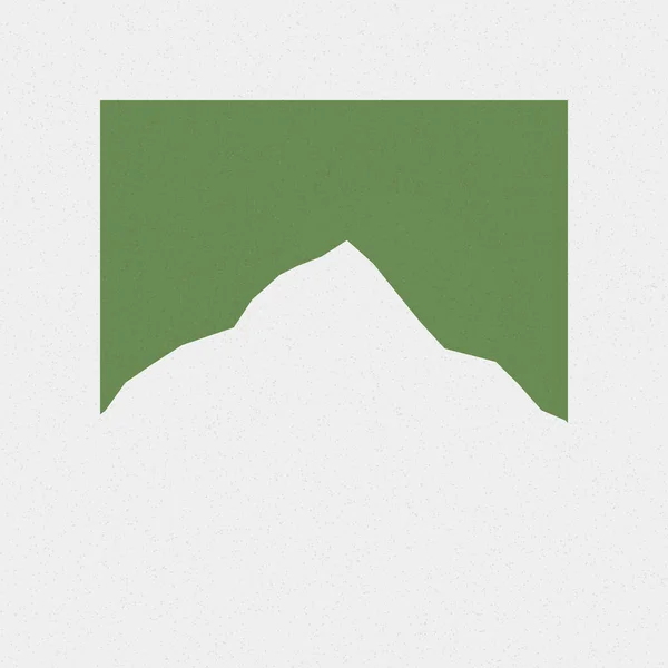 Pistazien Grüne Farbe Berge Felsen Silhouette Kunst Logo Design Illustration — Stockvektor