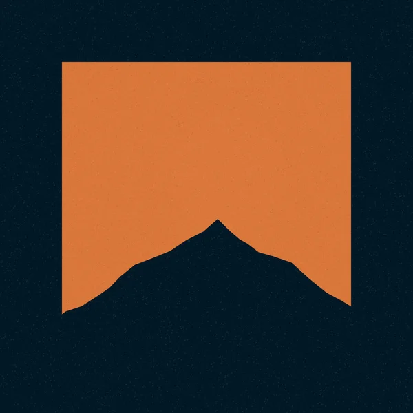 Jaffa Colore Arancione Montagne Rocce Silhouette Arte Logo Disegno Illustrazione — Vettoriale Stock