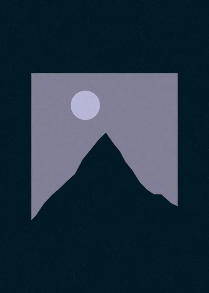 Seafoam Colore Verde Montagne Rocce Silhouette Arte Logo Disegno Illustrazione — Vettoriale Stock