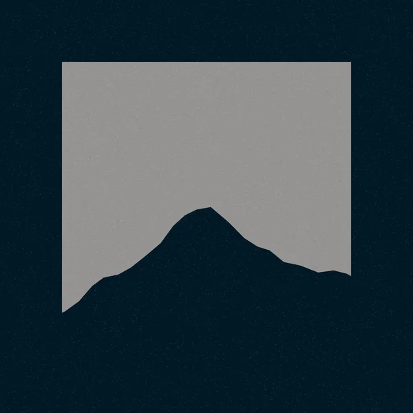 Foggy Dew Rengi Dağlar Kayalar Siluet Sanat Logosu Tasarımı Resimleme — Stok Vektör