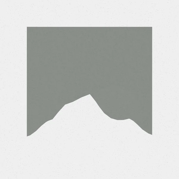 Güvercin Grisi Dağlar Kayalar Siluet Sanat Logosu Tasarımı Çizimi — Stok Vektör