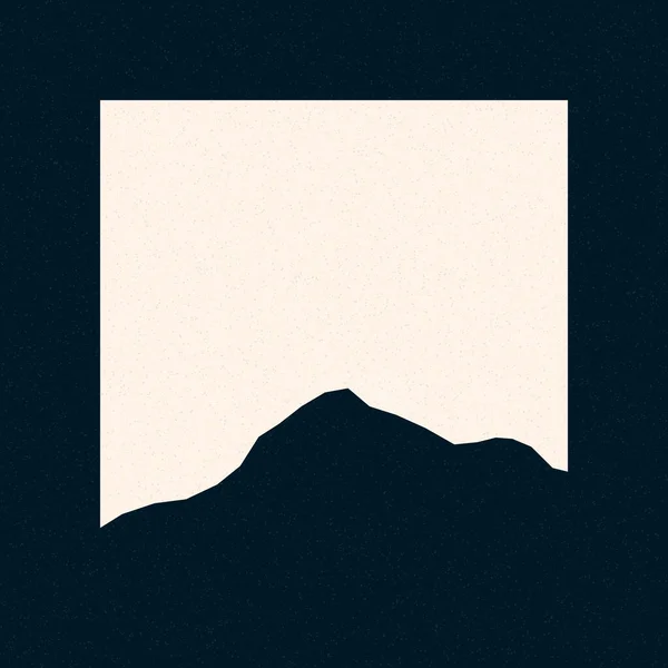 Açık Taupe Rengi Dağlar Kayalar Siluet Sanat Logosu Tasarımı Illüstrasyonu — Stok Vektör