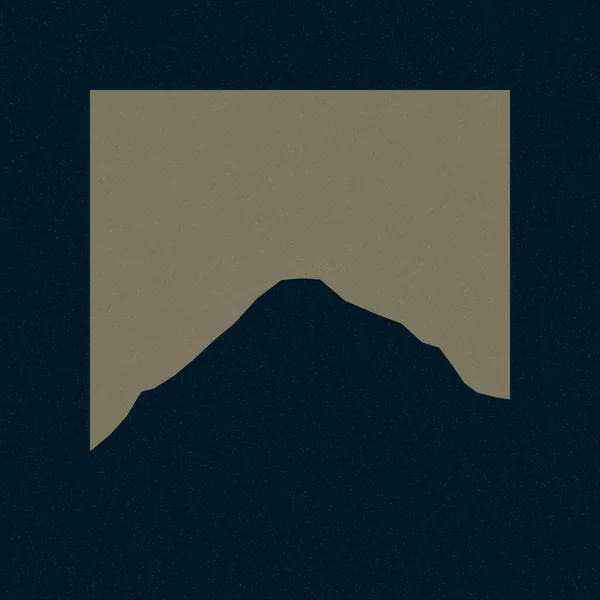 Dusty Blue Kolor Góry Skały Sylwetka Sztuka Logo Projekt Ilustracja — Wektor stockowy