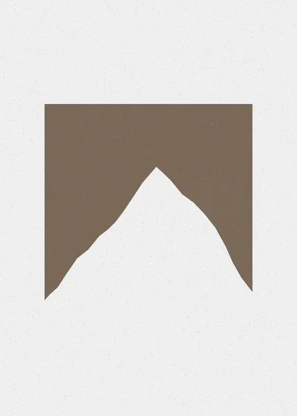 Chambray Farbe Berge Felsen Silhouette Kunst Logo Design Illustration — Stockvektor