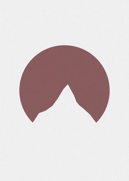 Cor Rosa Empoeirada Montanhas Pedras Silhueta Arte Logotipo Design Ilustração — Vetor de Stock