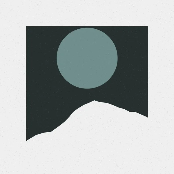 Красочные Скалистые Горы Силуэт Дизайн Логотипа Рисунок — стоковый вектор