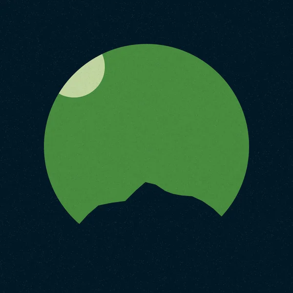 橄榄绿的山脉岩石轮廓艺术标志设计图解 — 图库矢量图片