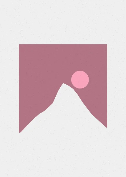 Pastel Green Color Mountains Rocks Silhouette Art Logo Design Illustration — Stock Vector