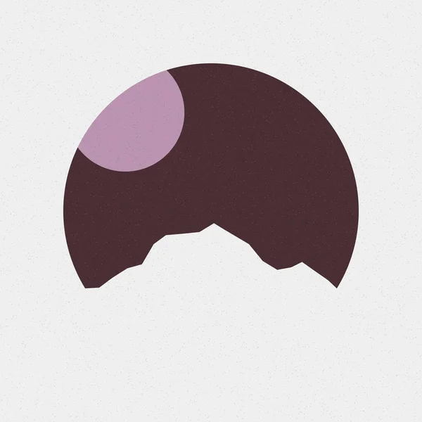 Peacoat Колір Гори Скелі Силует Мистецтво Логотип Ілюстрація — стоковий вектор