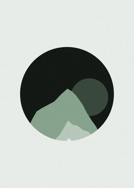 Lime Zielony Kolor Góry Skały Sylwetka Sztuka Logo Projekt Ilustracja — Wektor stockowy