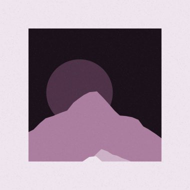 Renkli kayalık dağlar siluet sanat logosu tasarımı illüstrasyonu 