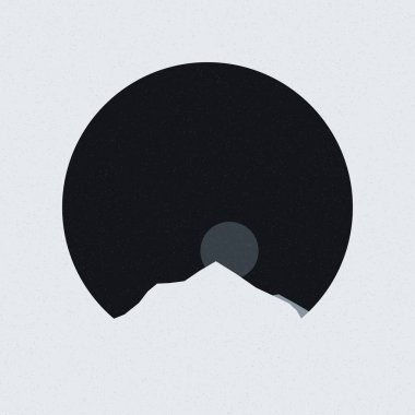 Renkli kayalık dağlar siluet sanat logosu tasarımı illüstrasyonu 