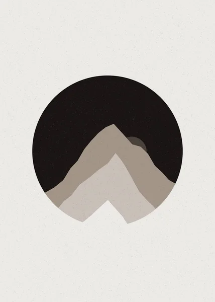 Peacoat Χρώμα Βουνά Βράχια Σιλουέτα Τέχνη Λογότυπο Σχεδίαση Εικονογράφηση — Διανυσματικό Αρχείο