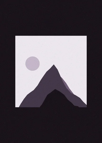 Färgglada Steniga Berg Silhuett Konst Logotyp Design Illustration — Stock vektor