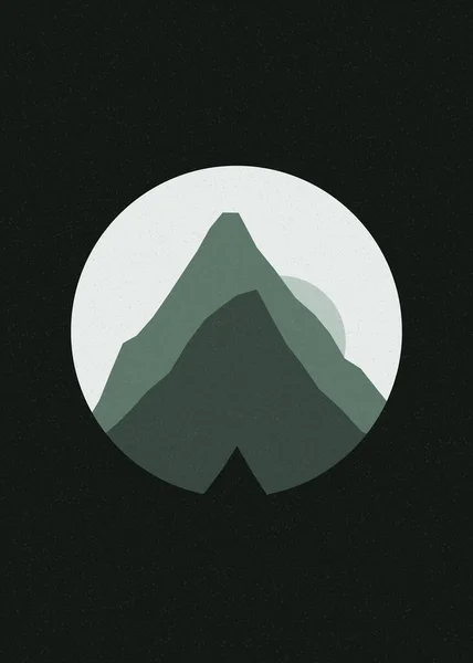 Πολύχρωμα Βραχώδη Βουνά Σιλουέτα Τέχνη Λογότυπο Σχεδίαση Εικονογράφηση — Διανυσματικό Αρχείο