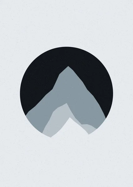 Camoscio Colore Montagne Rocce Silhouette Arte Logo Disegno Illustrazione — Vettoriale Stock