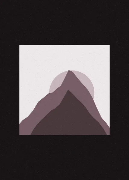 Coloridas Montañas Rocosas Silueta Arte Logotipo Diseño Ilustración — Vector de stock