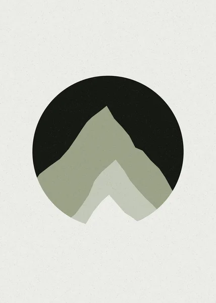 Różowy Kolor Góry Skały Sylwetka Sztuka Logo Projekt Ilustracja — Wektor stockowy