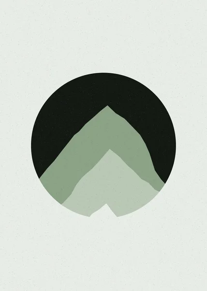 Heather Niebieski Kolor Góry Skały Sylwetka Sztuka Logo Projekt Ilustracja — Wektor stockowy