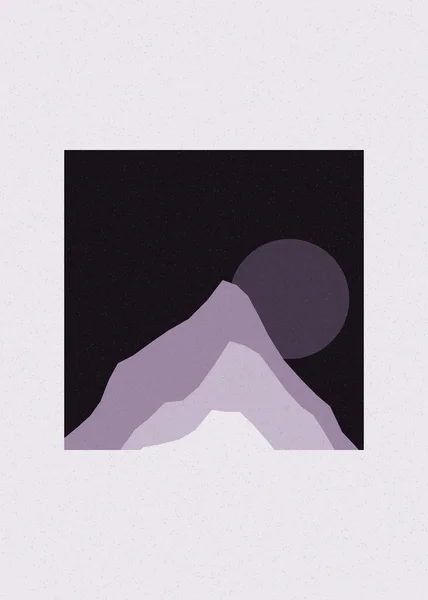 Donanma Mavisi Dağlar Siluet Sanat Logosu Tasarımı Resimlerini Sallıyor — Stok Vektör