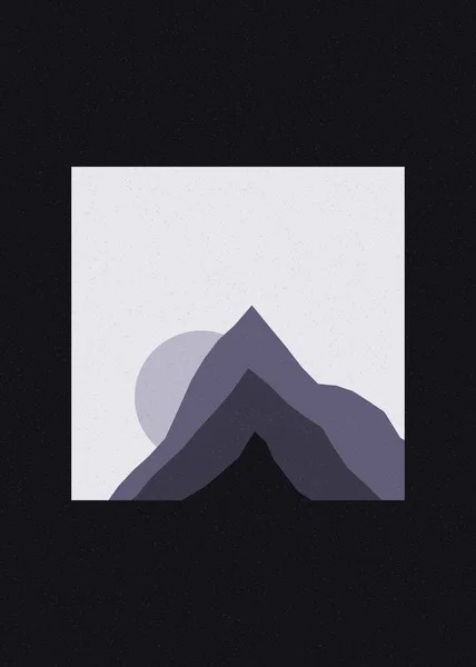 Bunte Felsige Berge Silhouette Kunst Logo Design Illustration — Stockvektor