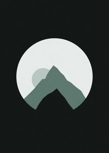 Colorate Montagne Rocciose Silhouette Arte Logo Disegno Illustrazione — Vettoriale Stock