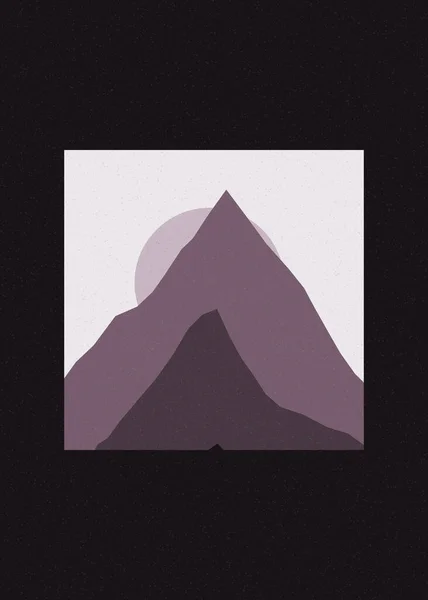 彩色岩石山轮廓艺术标志设计图解 — 图库矢量图片
