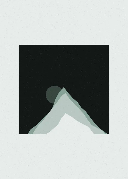 Paarse Wijn Kleur Bergen Rotsen Silhouet Kunst Logo Ontwerp Illustratie — Stockvector