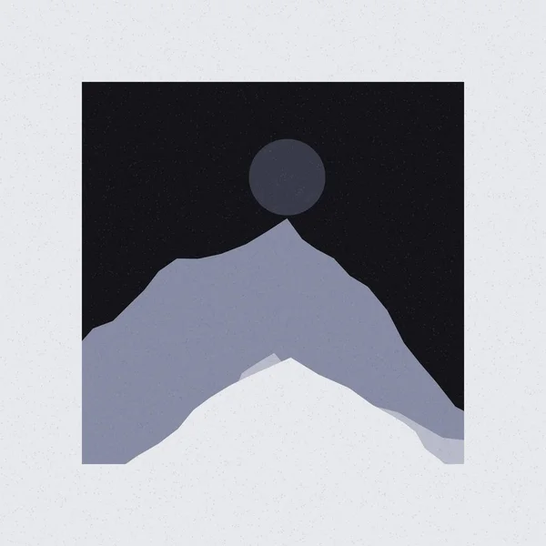 Kolorowe Skaliste Góry Sylwetka Sztuka Logo Projekt Ilustracja — Wektor stockowy