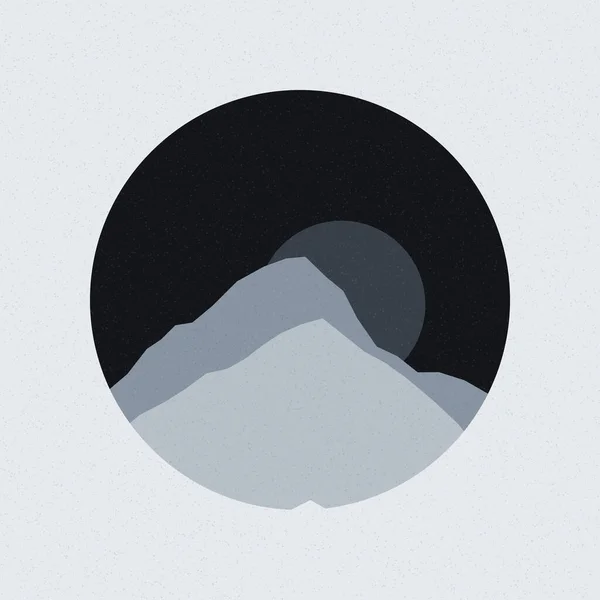 Montagnes Rocheuses Colorées Silhouette Art Logo Conception Illustration — Image vectorielle