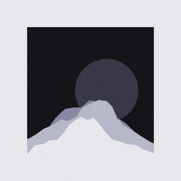 Bunte Felsige Berge Silhouette Kunst Logo Design Illustration — Stockvektor