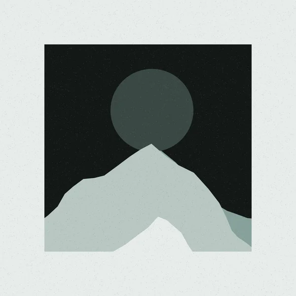 カラフルな岩の山シルエットアートロゴデザインイラスト — ストックベクタ