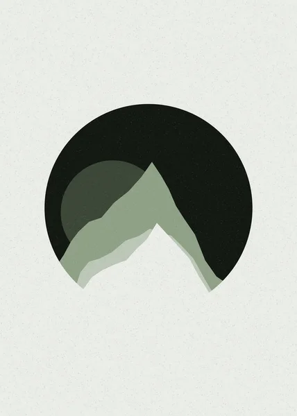 Cynk Kolor Góry Skały Sylwetka Sztuka Logo Projekt Ilustracja — Wektor stockowy