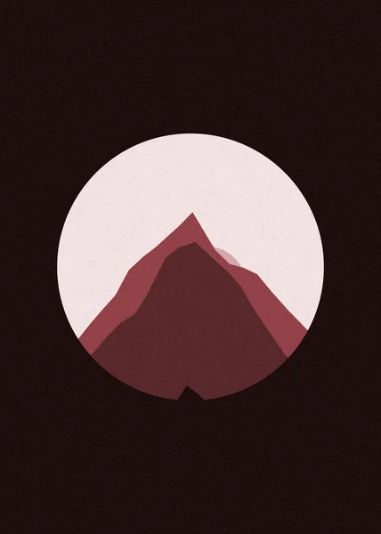 彩色岩石山轮廓艺术标志设计图解 — 图库矢量图片