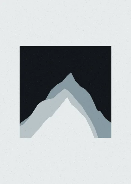 Chardonnay Kolor Góry Skały Sylwetka Sztuka Logo Projekt Ilustracja — Wektor stockowy
