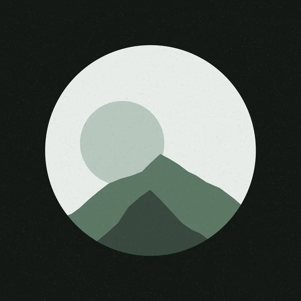Kolorowe Skaliste Góry Sylwetki Sztuka Logo Projekt Ilustracja — Wektor stockowy
