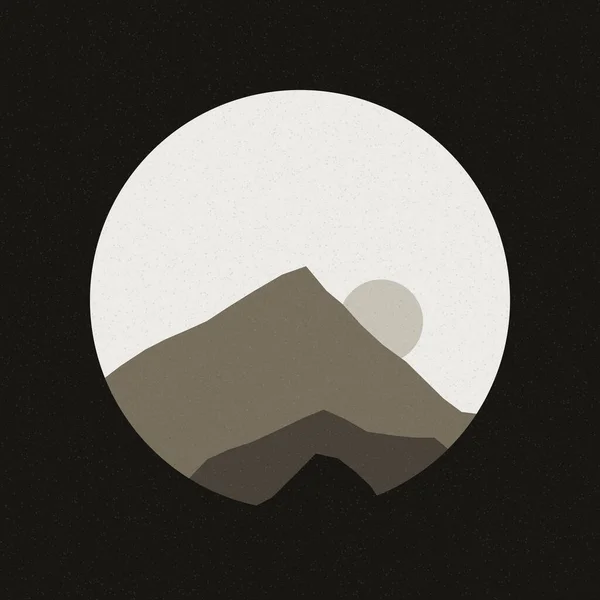 Kolorowe Góry Skalista Sylwetka Sztuka Logo Projekt Ilustracja — Wektor stockowy