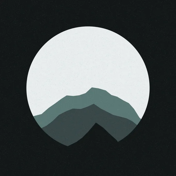 Montagnes Colorées Silhouette Rocheuse Art Logo Conception Illustration — Image vectorielle