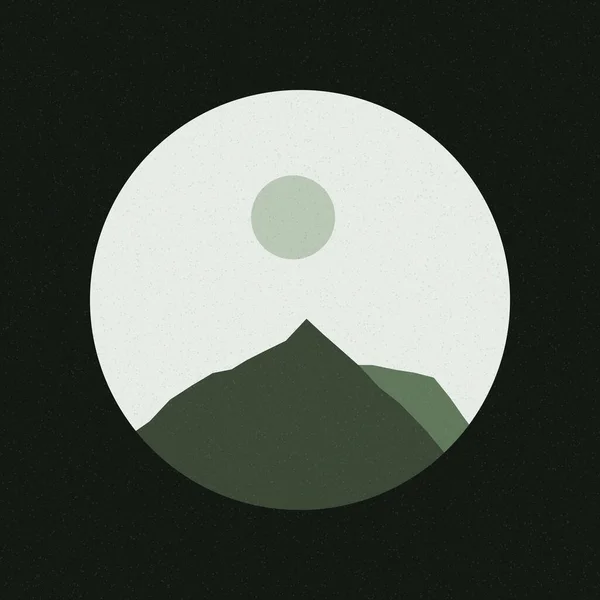 Celadon Couleur Montagnes Rocheux Silhouette Art Logo Conception Illustration — Image vectorielle