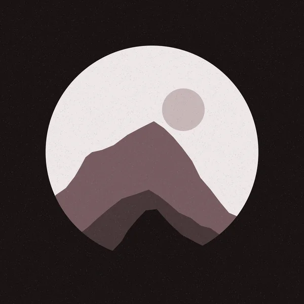 Montanhas Coloridas Silhueta Rochosa Arte Logotipo Design Ilustração — Vetor de Stock
