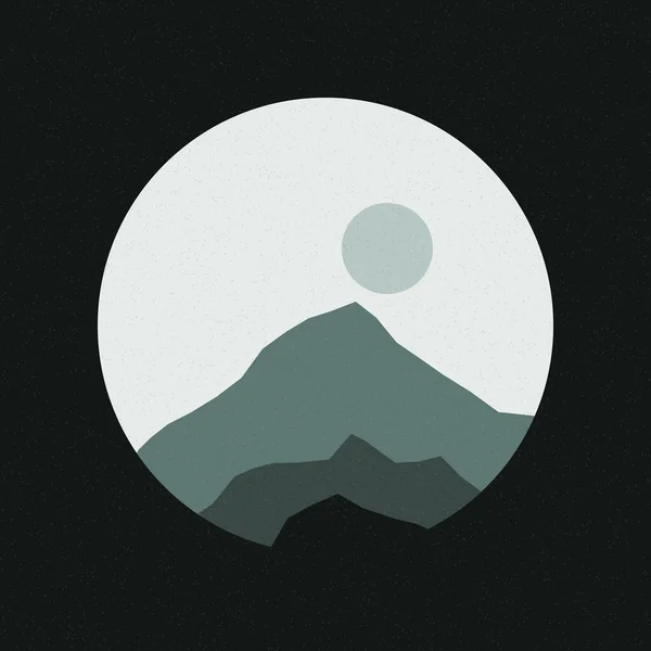 Bunte Felsige Berge Silhouetten Kunst Logo Design Illustration — Stockvektor