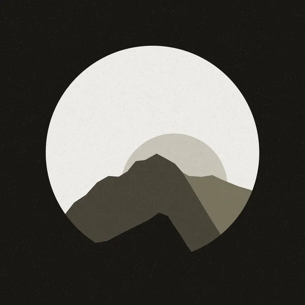 Berge Felsige Silhouette Kunst Logo Design Illustration — Stockvektor