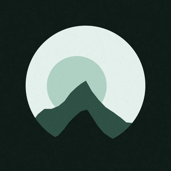 Montagnes Rocheuses Colorées Silhouettes Art Logo Design Illustration — Image vectorielle