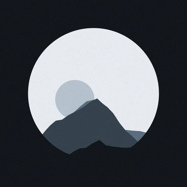 Bergen Rotsachtige Silhouet Kunst Logo Ontwerp Illustratie — Stockvector