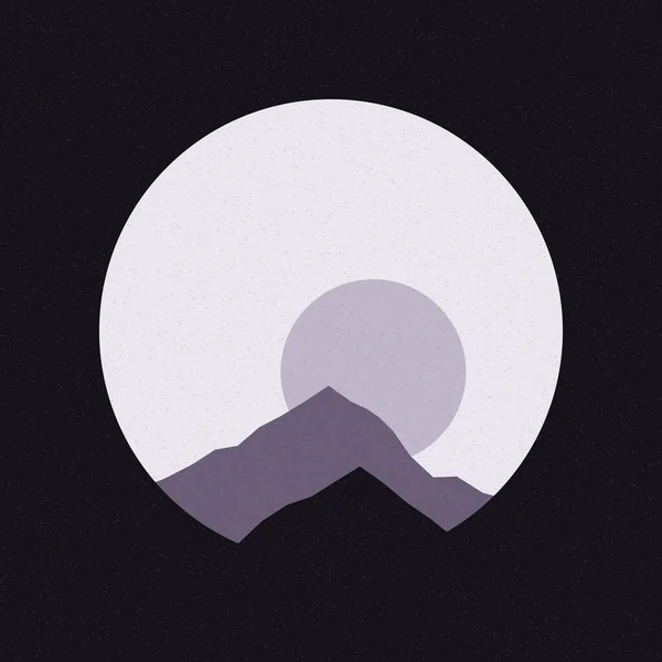 Kleurrijke Rotsachtige Bergen Silhouetten Kunst Logo Ontwerp Illustratie — Stockvector