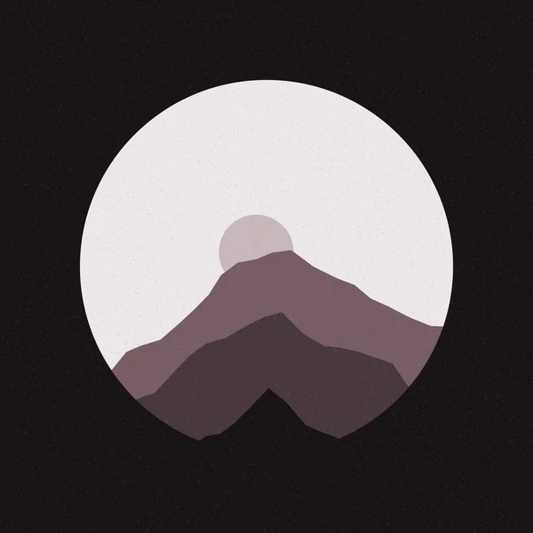 Montagnes Rocheuses Silhouette Art Logo Conception Illustration — Image vectorielle