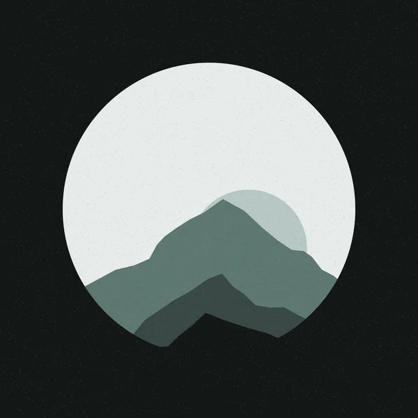 Πολύχρωμες Βραχώδεις Βουνά Σιλουέτες Τέχνη Λογότυπο Σχεδίαση Εικονογράφηση — Διανυσματικό Αρχείο