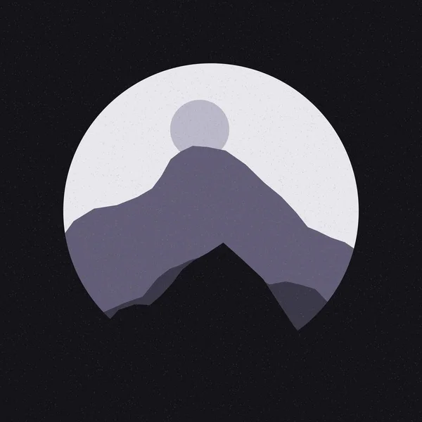 Bunte Felsige Berge Silhouetten Kunst Logo Design Illustration — Stockvektor